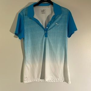 Golf shirt Size M. Beautiful ombré blue Dri fit